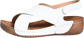 Womens Wedge Orthopedic Sandals 2025 Crisscross Strap Open Toe Summer Sandals for Women with Arch Support Comfortable Orthopedic Shoes